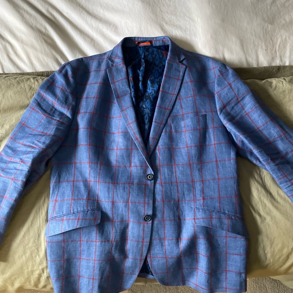 🧵 Tallia 100% Linen Blazer – Men’s 48R – Lightweight & Stylish ☀️